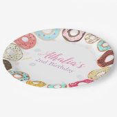 2つの甘いキュートドーナツ2nd誕生日紙プレート ペーパープレート (アングル)