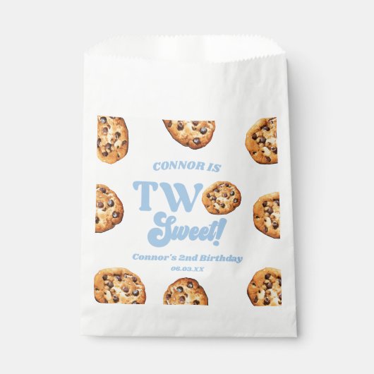 2つの甘いクッキーとミルク2nd誕生日パーティー フェイバーバッグ (正面)