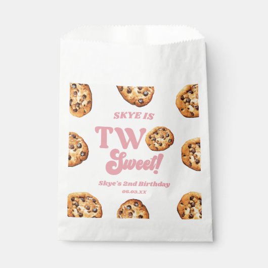 2つの甘いクッキーとミルク2nd誕生日パーティー フェイバーバッグ (正面)