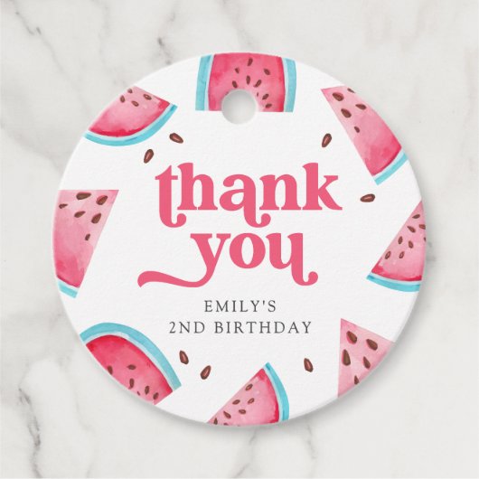 2つの甘いスイカ2nd誕生日ありがとう フェイバータグ (正面)