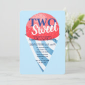 2つの甘いスノーコーンキッズセカンド誕生日 招待状 (スタンド正面)