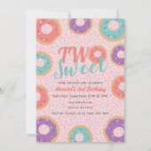 2つの甘いドーナツの子供の誕生日招待状 招待状 (正面)