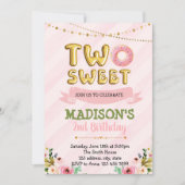 2つの甘いドーナツの誕生日の招待 招待状 (正面)