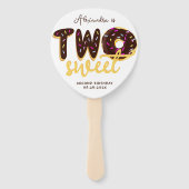 2つの甘いドーナツ茶色のチョコレート第2の誕生日 ハンドファン (正面)