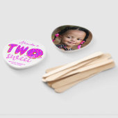 2つの甘いドーナツ2nd誕生日ピンクの女の子フォトバック ハンドファン (組立なし)