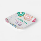 2つの甘いピンクドーナツ女の子2nd誕生日 ペーパープレート (傾斜あり)