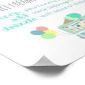 2つの甘いブルーアイスクリームパーティーデザートバーサイン ポスター (角)