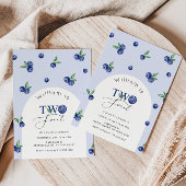 2つの甘いブルーベリーボーイ2nd誕生日 招待状