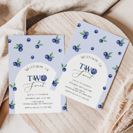 2つの甘いブルーベリーボーイ2nd誕生日 招待状