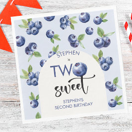 2つの甘いブルーベリー子供の誕生日 スタンダードランチョンナプキン