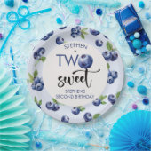 2つの甘いブルーベリー子供の誕生日 ペーパープレート (パーティー)