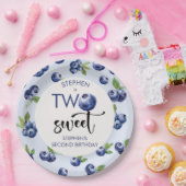 2つの甘いブルーベリー子供の誕生日 ペーパープレート (パーティー)