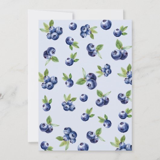 2つの甘いブルーベリー子供の誕生日 招待状 (裏面)