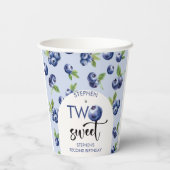 2つの甘いブルーベリー子供の誕生日 紙コップ (裏面)