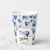 2つの甘いブルーベリー子供の誕生日 紙コップ (正面)