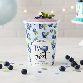 2つの甘いブルーベリー子供の誕生日 紙コップ