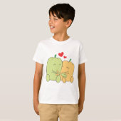 2つの甘いベルペッパー愛好家ハグ Tシャツ (正面フル)