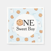 2つの甘いミルクとクッキーのブルーバースデーパーティーPap スタンダードカクテルナプキン (正面)