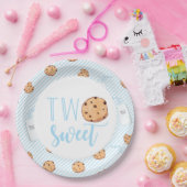 2つの甘いミルクとクッキーのブルーバースデーパーティーPap ペーパープレート (パーティー)