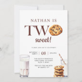 2つの甘いミルクとクッキー2nd誕生日 招待状 (正面)
