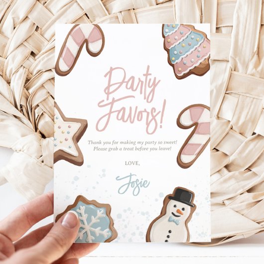 2つの甘い冬の誕生日パーティーのお気に入りの署名 招待状