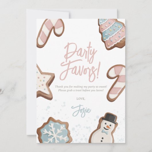 2つの甘い冬の誕生日パーティーのお気に入りの署名 招待状 (正面)