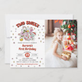 2つの甘い可愛いグルービーボール誕生日パーティーの写真 招待状 (正面)