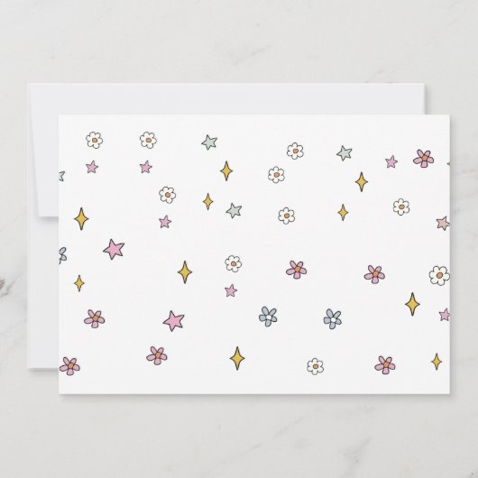 2つの甘い可愛いグルービーボール誕生日パーティーの写真 招待状 (裏面)