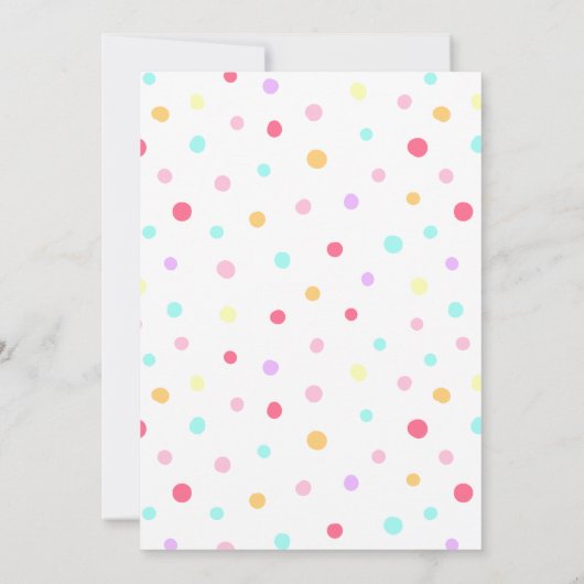 2つの甘い可愛いドーナツのピンクの女の子2nd誕生日 招待状 (裏面)