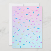 2つの甘い女の子ドナッツピンクキャンディ2nd誕生日 招待状 (裏面)