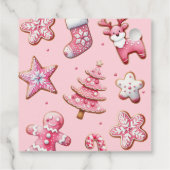 2つの甘い女の子ピンクのクッキーのクリスマス2番目の誕生日 フェイバータグ (裏面)