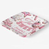 2つの甘い女の子ピンクのクッキーのクリスマス2番目の誕生日 ペーパープレート (傾斜あり)