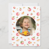 2つの甘い桃2nd誕生日の写真 招待状 (裏面)