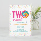 2つの甘い棒つきキャンデーキャンディ2nd誕生日 招待状 (スタンド正面)