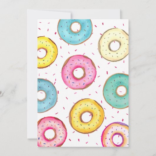 2つの甘い水の色のドーナツ2nd誕生日 招待状 (裏面)