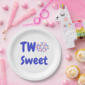 2つの甘い花火2番目の誕生日 ペーパープレート (パーティー)