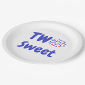 2つの甘い花火2番目の誕生日 ペーパープレート (アングル)