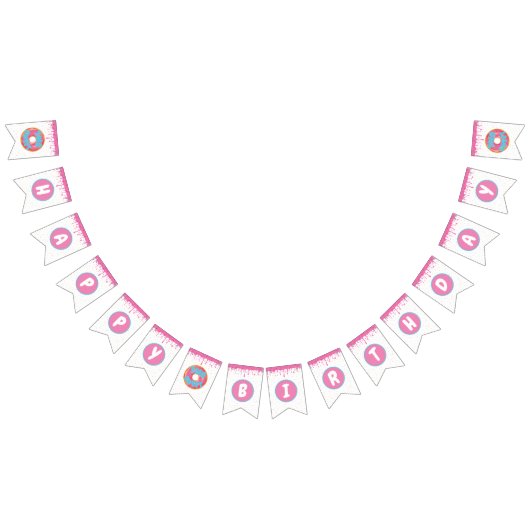 2つの甘い誕生日バナー バンティングフラッグ (全)