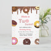 2つの甘い誕生日パーティー招待状、ドーナツのテーマパーティー 招待状 (スタンド正面)