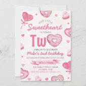 2つの甘い誕生日招待状 招待状 (正面)
