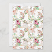 2つの甘い魔法の生き物ベビーガール2nd誕生日 招待状 (裏面)