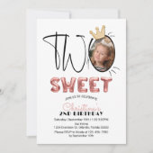 2つの甘い2番目の誕生日パーティーかわいいバルーン写真 招待状 (正面)
