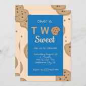2つの甘い2番目の誕生日パーティーの招待 招待状 (正面/裏面)