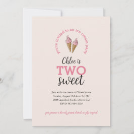 2つの甘い2番目の誕生日パーティーの招待 招待状