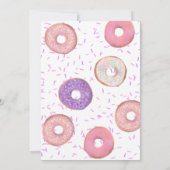 2つの甘い2番目の誕生日ピンクのドーナツ 招待状 (裏面)