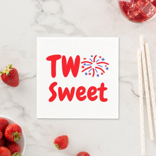 2つの甘い2番目の誕生日 スタンダードカクテルナプキン (インサイチュ)