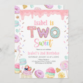 2つの甘い2番目の誕生日 招待状 (正面/裏面)
