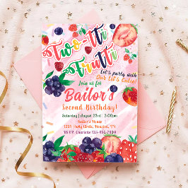 2つの甘い |フルーツパーティー誕生日 招待状