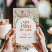 2つの生まれBeワイルドワイルドフラワー招待状 招待状