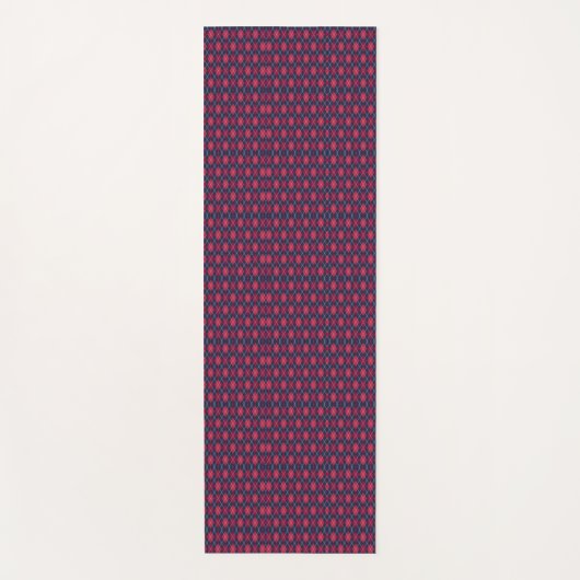 2つの画像に、紫とピンクの幾何学模様が ヨガマット (正面)